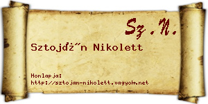 Sztoján Nikolett névjegykártya
