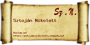 Sztoján Nikolett névjegykártya