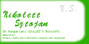 nikolett sztojan business card